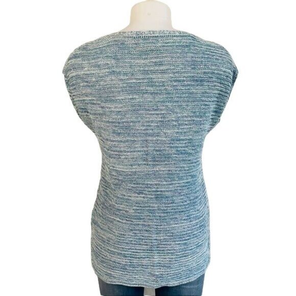 Old Navy Blue Knit Comfy Cap Sleeve Sweater Top Size XS - Picture 8 of 10